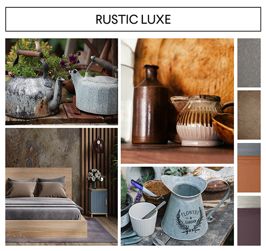 image of colorful pots that links to Rustic Luxe page