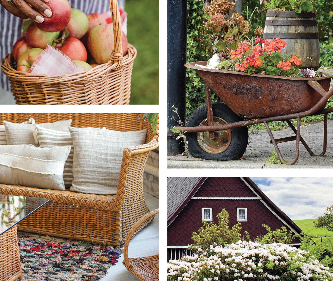 collage image of flower pots