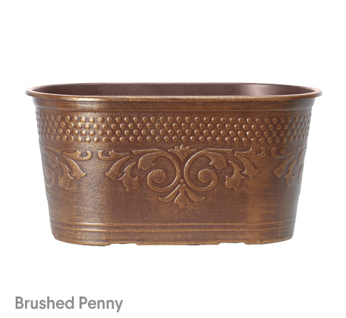 image of brushed penny eden oval planter